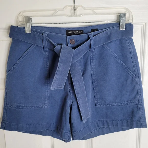 Lucky Brand Mid Rise Utility Shorts In Dark Blue Size 2 Style 7WW2013 - Picture 3 of 8